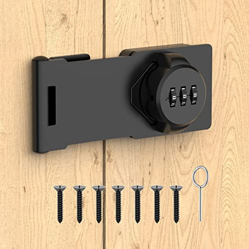 Mechanisches Passwort Drehverschluss Schlösser Tür Sicherheit Schieberiegel Schloss für Kleine Türen Schränke Scheunentür Badezimmer Outdoor Garage Garten (Schwarz)