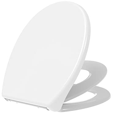 Kinder Toilettendeckel Familien WC Deckel Mit Absenkautomatik, Mit Integriertem Kindersitz, Mit Magnet-Anschluss Zu Befestigenden Kindersitz, Abnehmbar, O-Form, Weiß