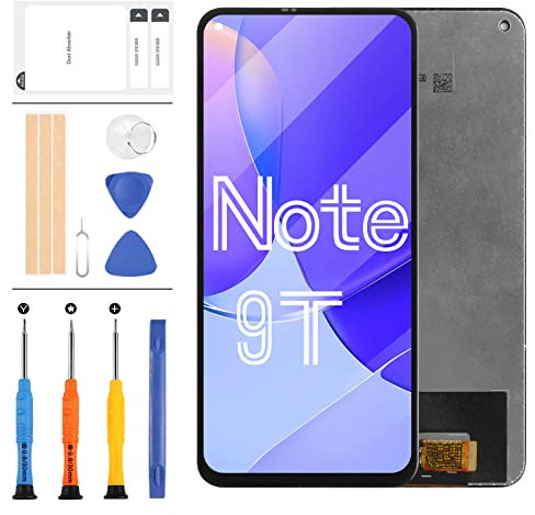 Repuesto de pantalla para Xiaomi Redmi Note 9T para Xiaomi Note 9 5G pantalla LCD M2007J22G pantalla LCD táctil digitalizador kit de reparación con herramientas (negro)