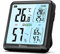 DOQAUS Thermometer Hygrometer Innen, Digitales Thermo-Hygrometer 3.05 Zoll Großem LCD Bildschirm mit Aufzeichnung und Backlight Feuchtigkeit Raumthermometer(Schwarz)