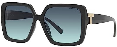 Tiffany & Co. TF 4206U Damen-Sonnenbrille, Schwarz/Blau Shaded 58/16/140, Schwarz/Blau schattiert, 58/16/140