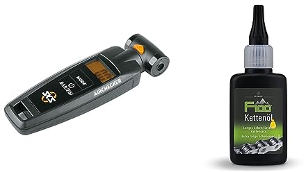 SKS GERMANY AIRCHECKER Digitaler Luftdruckprüfer & Dr. Wack - F100 Kettenöl – Tropfflasche 50 ml I Premium Fahrrad Kettenöl