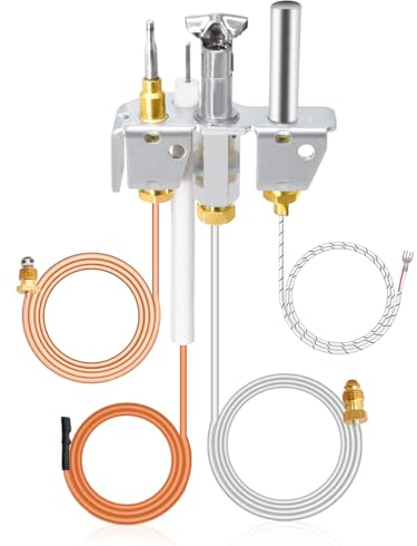 Criditpid 4021-733 Propangas-Pilot-Baugruppe für Heatilator, Heat-N-Glo und Quadrafire-Kamine, 25661 LP Gaskamin Pilot-Montageteile mit Thermoelement, Thermopile, Pilotrohr