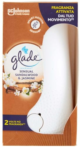 Glade Sense & Spray Raumduft Bali Sandelholz 1 Basis + 1 Ric | Mit Bewegungssensor, langanhaltender Duft mit ätherischen Ölen, einfach zu verwenden