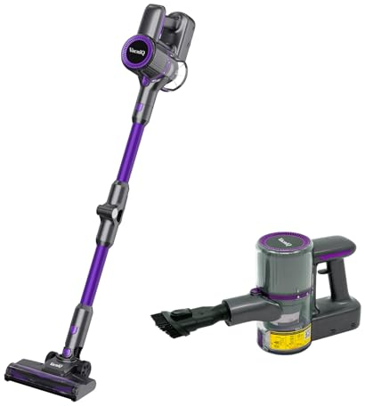 VacniQ Kabelloser Staubsauger, 25000Pa/210W, Elektrobesen, 40 Minuten automatisches Saugen, 1 Liter Fassungsvermögen, für Harte Böden, Teppiche, Tierhaare, Bodenstaubsauger (Lila)