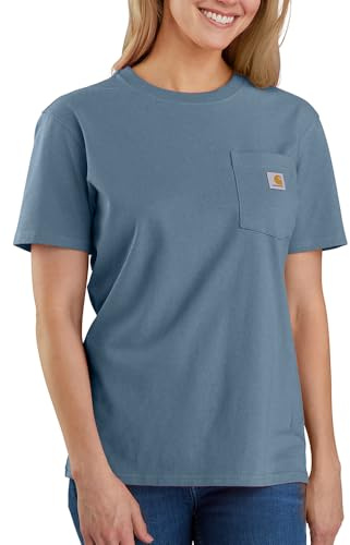 Carhartt Women's Loose Fit Heavyweight Short-Sleeve Pocket T-Shirt, Thundercloud Heather, XS