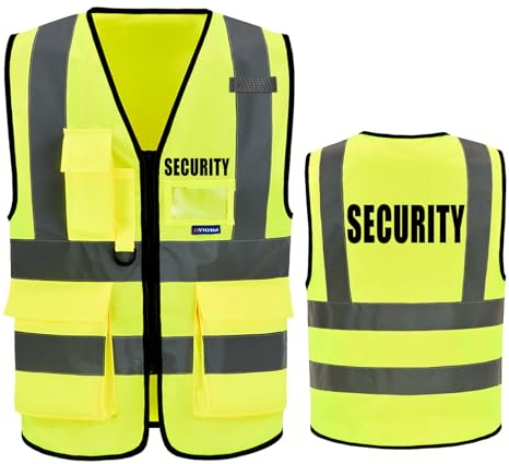 AYKRM Warnweste Gelb Orange schwarz Ordner Security Brandschutzhelfer