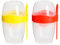 KRYMSON Vasos de yogur de 2 piezas, recipiente para alimentos de Overnight, fácil de limpiar, tarro de gelatina con tapa, recipiente para desayuno, para cereales, yogur, desayuno, ensalada, fruta