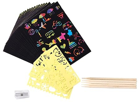 TOYANDONA 3 Sätze Kratzmalset für Kinder Rubbelkarten Kunsthandwerk für Kinder Anzug Spielzeuge Kinderspielzeug Kunsthandwerk abkratzen schwarzes Kratzpapier Graffiti Rubbellos Skizzenpapier