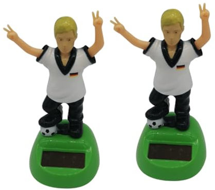 Ciieeo 2Stücke Fußball-Themen Schwingauto Ornament Solarbetriebene Wackelfigur für Auto Innendekoration Kreative Geschenkidee für Jungen und Junge Mädchen