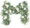 SOMYTING 2 Stück Künstliche Blumengirlande Eukalyptus Girlande Vintage Gefälschte Blume Pfingstrose Rosenrebe Grün Dekorative Wandbehangpflanze für Hochzeitsbogen Türanordnung Partydekoration (Weiße)