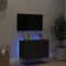 Natulvd Floating TV Stand Unit, Wall Mounted TV Cabinet with LED Lights, 60cm Modern Entertainment Center Media Console with 2 Doors, Wall TV Cabinet for Most TVs (Black)