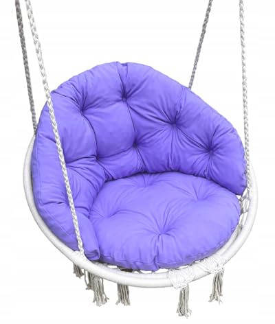 Olenka Rückenkissen für Hollywoodschaukel, Sitzkissen, zum Aufhängen, Schaukel und Rattan, Hängematte, Terrasse, Garten, Korb, drinnen und draußen, bequem (violett)