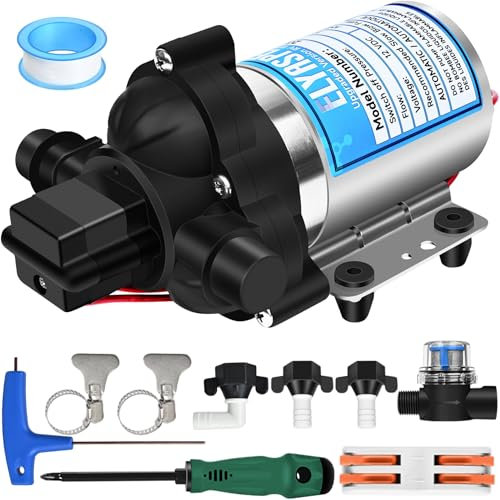 2025 Upgraded 2088-554-144/2088-403-144 RV Fresh Water Pump,12V 3.5GPM Self-Priming Diaphragm Water Pump,45PSI,Includes Pressure Switch and Detachable Filters,No Noise, for RV, Marine, Yacht, Caravan
