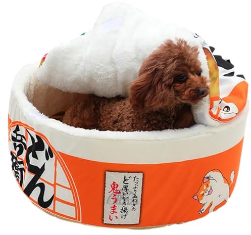 Noodle Shape Cat Sofa Bed - Ramen Bowl Cat Bed | Instant Noodle Shape Cat House | Cute and Comfortable Pet Cat Kitten House Washable Cat Bed Cave for Indoor and Outdoor Pets