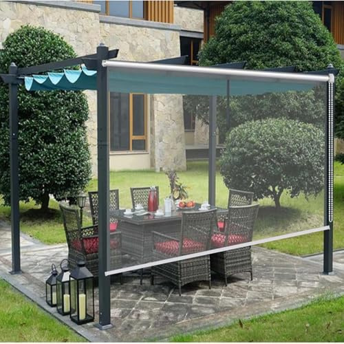 Generisch Transparentes Wasserdichtes Rollo Transparent Wasserdichtes Roll-Up-Rollo Rollos Klar Außenrollo Außen Pergola Rollo Jalousie Für Außenterrasse Hotelbüro