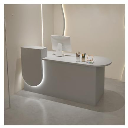 Moderner Empfangs-Schreibtisch mit Theke für Büro, Lobby, Salon oder Geschäft, klein, 100 x 60 x 100 cm, für Schönheitssalon, Rezeption
