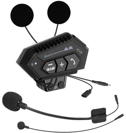 Auriculares para casco de moto, BT12B/BT12S 5.0+EDR casco de motocicleta auriculares inalámbricos Bluetooth montar auriculares manos libres con micrófono 150 M dos personas intercomunicador