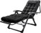 Tragbare Klapp-Sonnenliege für Garten, Outdoor, Liegestuhl, Campingstuhl mit schwarzem, gepolstertem Sitz, faltbarer Sessel, Liegestuhl für Erwachsene, ideal für Reisen, Büro und Innenbereich