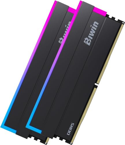 BIWIN Black Opal DW100 DDR5 RGB RAM 32GB (16GB x 2) 8200MHz CL36 Arbeitsspeicher - Comptuer Memory (nur für Z890) - Schwarz
