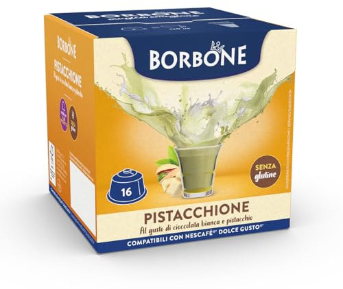 Caffè Borbone Pistacchione - 16 Capsule - Compatibili con macchine ad uso domestico Nescafè®* Dolce Gusto®*
