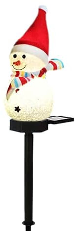 Paletto luminoso solare pupazzo di neve, luci paesaggistiche impermeabili per passerella, decorazioni natalizie solari per esterni, luci natalizie da giardino, paletto pupazzo di neve patio, illuminaz