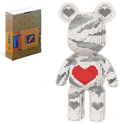 Neacole Blocs de construction d'ours (7220 pièces) de briques de construction d'ours 43/46 cm, micro blocs de construction en forme d'animal 3D pour adultes et enfants, décoration de maison et de