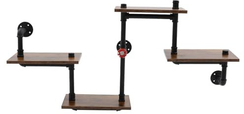 WDZCZDoo Industriestil Wandregal Hängeregal, Wandboard für Bücher, Vintage Standregal, Leiterregal, Dekorative Regale, für Wohnzimmer, Küche, Schlafzimmer