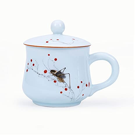 YIHANSS Taza de café, Taza de té Grande Taza de café con asa de 15.8 oz de cerámica Gigante Taza de café Grande, Taza de café, Taza de cerámica con Tapa (B)