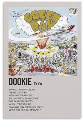 Green Day DookiePoster und Wandbild, Kunst-Posterdrucke, 20 x 30 cm, ungerahmter Stil