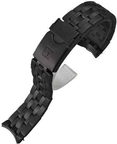SERDAS 22mm 21mm Massives Edelstahl-Uhrenarmband für Tissot Seastar T120417 T120407 T120 Silber Armband Armbänder Uhrenteile(T120407 black,22mm)