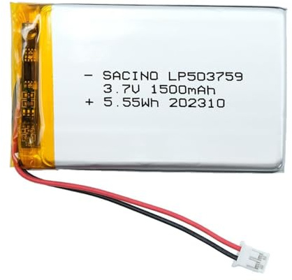 efaso Akku 3,7V Verschiedene Kapazitäten (mAh) & Verschiedene JST PH Stecker - Akkus kompatibel mit Dash Cams/Lautsprecher/Headset/Tastatur/Maus usw. (503759-3,7V 1500mAh JST PH2.0-2P)