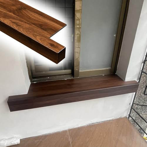 Copertura per davanzale, piastra di copertura per davanzale esterno con finitura effetto legno, protezione per davanzali per ufficio/veranda, guarnizione impermeabile per finestra a bovindo in finto l