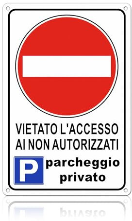 TAKULA Cartelli Parcheggio Privato e Divieto Accesso ai Non Autorizzati 30x20cm Alluminio Riflettente, Preforato, Impermeabile UV-Resistent per Interni/Esterni