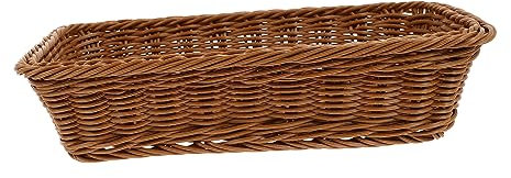 UKCOCO 1 pieza Cesta de Almacenamiento Tejida de Ratan para Frutas y Snacks Diseño Chic Color Marrón para Cocina Sala de y