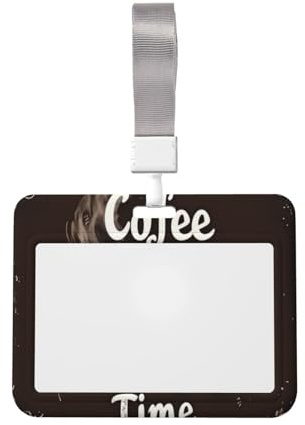 Ausweishalter, Vintage-Stil, Motiv: Coffee Time, Hartplastik, für Arbeitskarten, Namensschild, Schutz für Krankenschwestern, Büro