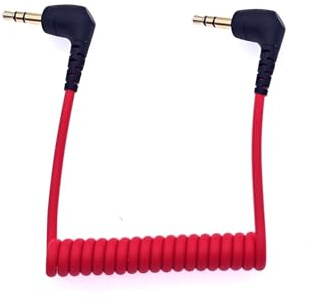 JZK SC2 3.5 mm TRS auf TRS Mikrofonkabel, 3.5 mm gewickeltes rechtwinkliges Audiokabel für Rode VideoMicro, Kamera, Rekorder