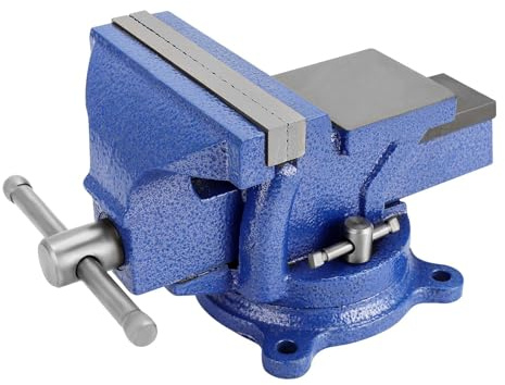 GREENSAPPIRE 5 Inch Table Vice 360° Swivel Base Cast Iron Bench Vise Tool | Workshop Clamping Tool precision jaws rust resistant cast iron adjustable swivel base for drilling welding grinding DIY