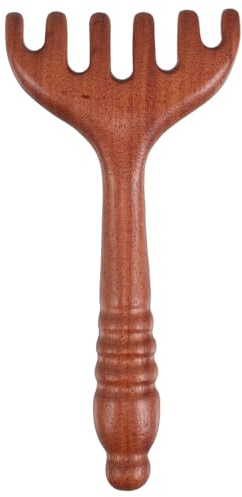 Garneck Haarkamm aus Natürlichem Sandelholz mit Breiten Glatten Zinken Ergonomisches Kopfmassagegerät für Kopfhautmassage und Haarpflege