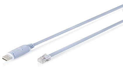 DIGITUS USB 2.0 auf RJ45 Konsolen-Adapterkabel – USB-A, RJ45-Stecker – 1.8m | FTDI-Chipsatz – 75 bis 128.000 bps Datenrate – COM-Port-Retention – Serielles Kabel – Blau