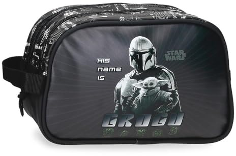 Joumma Star wars His Name is Grogu Zwei-Fächer Adaptierbare Kulturtasche Schwarz 26x16x11 cm PVC