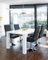 SalesFever Essgruppe Tisch 180x90 cm weiß mit 6 Stühlen Lio aus Kunstleder Luke Stühle schwarz