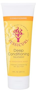 Jessicurl Deep Conditioning Treatment, No Fragrance Added, 8 Fl oz. Deep Conditioner for Dry Damaged Hair, great Anti Frizz Hair Mask and Leave in Conditioner for Curly Hair