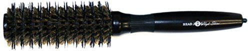Head Jog 115 High Shine Radial Brush. Boar & Tourmaline-Infused Nylon Bristle Round Hairbrush For Quick Blow Dry, Curling, Straightening& Styling. Barrel Brush For Smooth, Shiny, Frizz Free Hair. 27mm