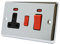 AET CPCCC2NBL Polished Chrome Classical Control Unit w Black Insert-2-Gang 45A Cooker 13A Switched Plug Socket and Neon Indicators, 240 V
