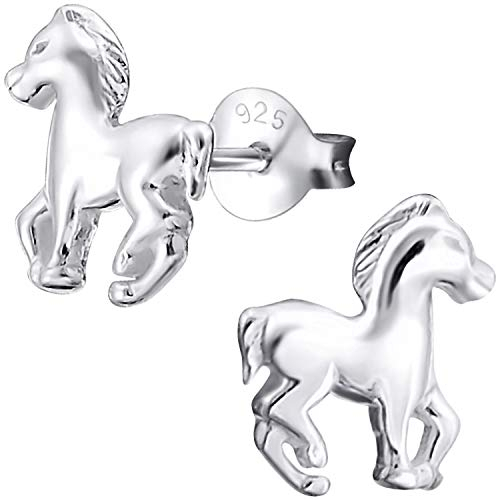JAYARE Ohrringe Mädchen Pferd Pony 925 Sterling Silber Kinder Ohrstecker
