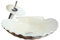 HomeLava Lavabo da Appoggio Lavabo Fatto a Mano in Vetro Temperato a Forma di Conchiglia con rubinetto a cascata, Lavello 450X450X120mm (Size:Lavabo da toeletta + Set di Accessori,bianco)