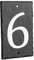 Number 6-14.5 x 9cm Natural Solid Slate House Number Plaque (0-9) Indoor & Outdoor Rustic Door Numbers Sign Including Fixings & Caps - by Nicola Spring