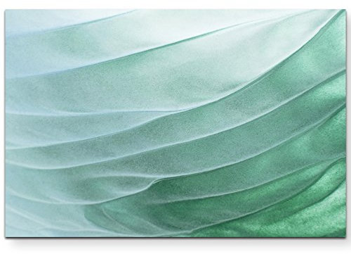Paul Sinus Art Leinwandbilder | Bilder Leinwand 120x80cm Abstrakt – grüne Wellen
