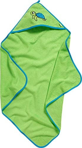 Playshoes Jungen Frottee-Kapuzentuch Schildkröte 340035, 29 - Grün, 100x100cm